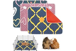 Miss Good 3 Pack Guinea Pig Cage Liners Reusable Guinea Pig Bedding Fast Absorbent Waterproof Puppy Pee Pads Washable Air Dried Pee Mat for Small Animals Pet Cat Hamster Rabbit Bedding 28‘’x 35‘’