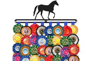 THE MEDAL HANGER SHOP Rosette Holder Display | EQUESTRIAN | Black Metal | Wall Mounted Horse Show Rosette Hanger