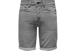 ONLY & SONS Shorts en Denim Capri pour Hommes O&S 3/4 Pantalon Bermuda Eté Court Pantalon décontracté Trousers ONSPLY