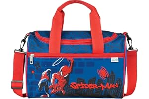 SCOOLI Spider-Man Sports Bag for Children, Sports Bag for Sports Clothes and Shoes, Training Bag with Practical Handle, 33 x 22 x 10 cm, 8 Litres, blue/red