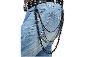 MILAKOO Punk Pants Chain Jeans Link Hip Hop Gothic Chain Belt Multi Layer Pants Chain Wallet Chain para Hombres Mujeres
