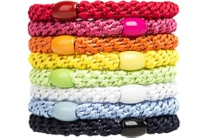 AXEN Elasitc - Confezione da 8 elastici per capelli spessi e ricci per donne e ragazze