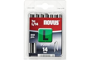 Novus Rundklammern 14 mm, 840 Tacker-Klammern, Typ L/14 mit D-Spitze, zur Befestigung von Rundhölzern und Maschen-Draht