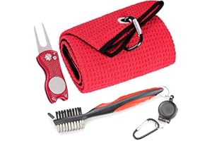 Mile High Life Toalla de Golf de Microfibra con Cepillo Limpiador/Herramienta Plegable