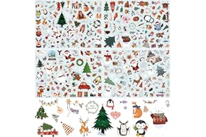 K JAIMRIAN 274 Adesivi Natalizi, 4 Fogli Adesivi Natale per Pacchetti, Stickers Natale Decorazioni Natalizie per Scrapbooking, Diario, Calendario, Foto Album, Biglietti d'Auguri, Libri, Bottiglia, Vasetti