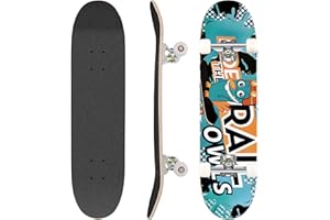 Hikole Skateboard per Adolescenti, Ragazze, Ragazzi, Principianti, Tavola da Crociera Completa 31 x 8 Pollici, Skateboard Concavo in Acero Canadese a 7 Strati, Cuscinetto ABEC-7