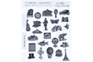 STAMPERS ANONYMOUS Tim Holtz Large Cling Rubber Stamp Set-Tiny Things