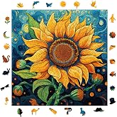 WePuzzleUp Ahşap Puzzle Yetişkin - G&uuml;nebakan &Ccedil;i&ccedil;eği - 353 Par&ccedil;a, 29 x 29 cm - Yapıştırıcı Folyo Dahil - Benzersiz Şekilli Par