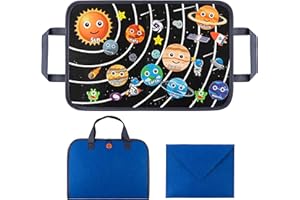 WATINC Busy Board Raumfahrt Filzbrett Tragbares Spielzeug 28 Stück Pädagogisches Montessori Sensorik Spielzeug für Kleinkinder Wiederverwendbar Einfach zu tragen Kindergeburtstagsgeschenk