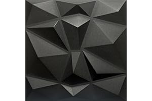 DECCART - Panneau Mural Decoratif 3D | Revetement mural | Panneaux Muraux | Polystyrène PSE | 50x50 cm Ambre 5m², 20 pièces, Noir