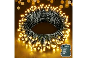 Hopexy Fairy Lights Battery Operated, 10m 100 LEDs Christmas Tree Lights, Waterproof Warm White Christmas Lights Battery Powered with 8 Modes/Indoor/Outside Lights for Garden Wedding Xmas Decorations