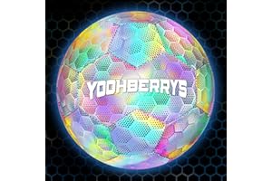 YOOHBERRYS Ballon de Football Lumineux, Taille 5 Ballon de Foot Réfléchissant avec Pompe, Sac de Rangement, Sac en Filet, Football Enfant pour L'intérieur et L'extérieur Cadeau Foot, Enfants, Adultes