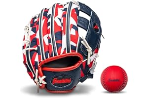 Franklin Sports Kids Baseball Gloves - RTP Youth Teeball Glove + Ball Set - Boys + Girls Teeball Mitt Set - Kids + Toddlers - 9.5"