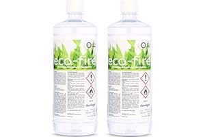 DARNLIGHT Bioethanol 96,6% für Indoor Dekokamine - Flüssiges Bio-Ethanol für Bioethanol Tischkamine, Tischfeuer, Dekofeuer & Bio-Kamine - Geruchsfreies Kaminethanol (2X 1 Liter)