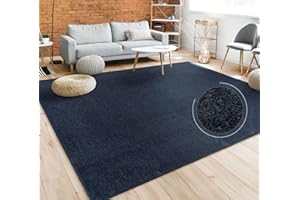 Paco Home Tappeto per soggiorno tinta unita semplice e moderno pelo corto, div. misure e colori, Dimensione:160 cm quadrato, Colore:Navy-Blu