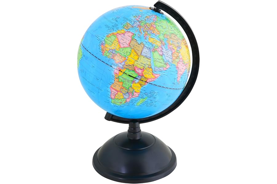Exerz 20cm World Globe Educational - Swivel Rotating Earth Globe - Political Map English - Diameter 20cm (Engish)