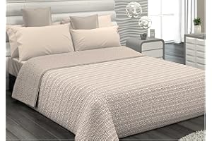 il dolce stile della tua casa traputino copriletto estivo matrimoniale/singolo/piazza e mezza stampa geometrica 100 grammi (matrimoniale, riga beige)