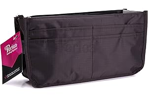 Periea ‘Daisy’ Handbag Organiser Insert - Tote Bag Inserts for Handbag, Bag Organiser Insert with 15 Compartments - Medium, Brown