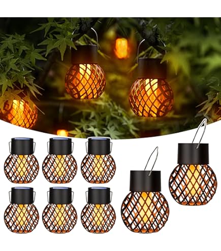 4x Solar Gartenlaternen Mit Flammeneffekt - IP44 Wasserdicht Für Terrasse & Balkon