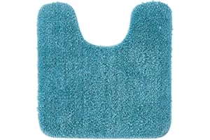 MIULEE Tapis de bain WC, 1 pièce, décoratif, forme de U, antidérapant, absorbant, salon, salle de bain, toilettes, 45x45 cm, bleu vert