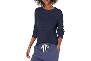 Amazon Essentials Mujer Jersey Suave Trenzado de Manga Larga con Cuello Redondo (Disponible en Tallas Grandes)
