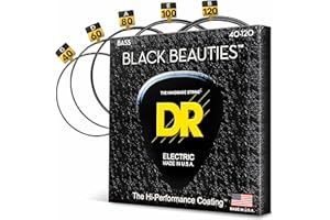 DR Strings BLACK BEAUTIES™ - BLACK Coloured Bass Strings: 5-String Light 40-120
