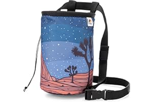 OSO SUPPLY CO Oso Supply,Climbing Chalk Bag for Adults and Kids, Drawstring Closure, Adjustable Waist Belt, Perfect for Indoor/Outdoor Training, Bouldering or Weightlifting (Joshua Tree), Joshua Tree