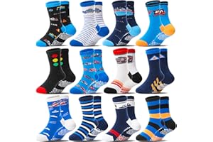 Welwoos 12 Paare Stoppersocken Kinder Baby Jungen Antirutschsocken Kinder Anti Rutsch Rutschfeste Baumwolle Socken
