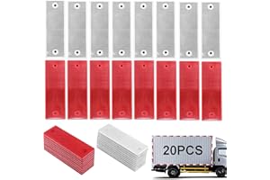 YBFBSJK Réflecteur Rectangulaire 20 Pcs Autocollant De Réflecteur De Voiture Réflecteur en Plastique Réflecteur De Camion pour Caravanes/RV/Camion/Remorque Cat Eye Cat Eye Rouge Blanc