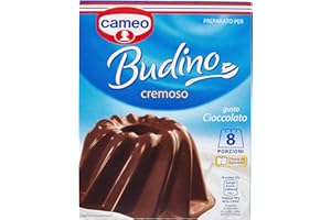 Cameo Preparato per Budino Cremoso al Gusto Cioccolato, Dessert Facile da Preparare, la Confezione Contiene 2 Buste da 4 Porzioni Ognuna per un Totale di 8 Porzioni, 180 g Complessivi