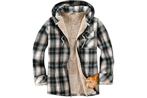 CSYX Damen Sweatjacke Karierte Fleecejacke Gefüttert Winterjacke Warme Zipper Hoodie Plüschjacke mit Kapuze Sherpa Teddy Jacke Kapuzenjacke Übergangsjacke Große Größen mit Taschen Flauschig Sweatshirt