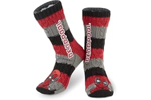Marvel Mens Slipper Socks, Bed Socks with Sherpa Lining Non Slip - Mens Gifts