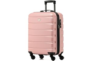 Flight Knight Leichte 4-Rad-ABS-Hartschalenkoffer Handgepack, zugelassen fur uber 60 Fluggesellschaften, einschließlich easyJet, Jet2 und maximale Große fur Ryanair (Priority) 55 x 40 x 20 cm