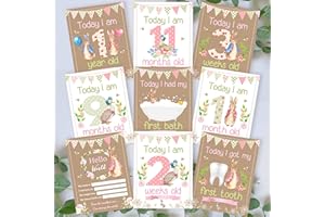 Personal Moments Peter Rabbit 1st Year Milestone Cards ? New Baby Gift Milestone Cards Milestone Cards ? Beatrix Potter Baby Memory Cards