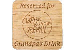 MORNNG CUPPA LAUGH SHARE REPEAT Coaster Reserved for Grandad, Gramps, Grampy, Granda, Grandpa. Great Gift idea for a Special Man for Christmas, Birthday, Fathers Day and More (Grandpa Oak Veneer)