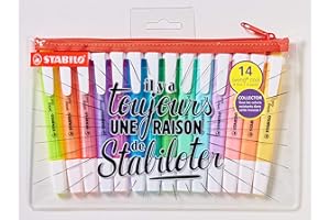 Surligneur STABILO swing cool - Trousse x 14 surligneurs fluo et pastel assortis