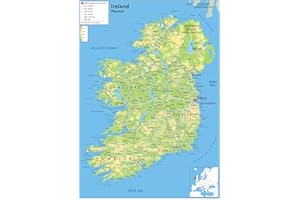 TIGER MOON THE TIGER MOON TRADING COMPANY LTD Ireland Physical Map - Paper Laminated (A0 Size 84.1 x 118.9 cm)