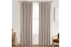 QJMYDECO Farmhouse Style 95 Inch Curtains for Living Room Drapes, Pinch Pleated Linen Blackout 8ft Earthy Curtain Heat Blocking Blackout Window Treatment 2 Burg Panels Sunroom/Patio Sliding Door (40Wx95L)