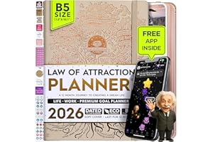 ‎FREEDOM MASTERY Law of Attraction Terminplaner 2026 – Wochen- & Monatsplaner Januar–Dezember | Life Organizer für Ziele, Produktivität & Achtsamkeit | Dankbarkeitstagebuch, Sticker & Geschenkbox