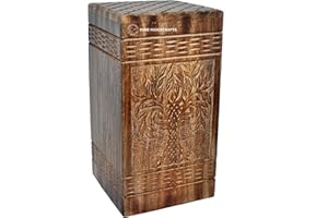 HIND HANDICRAFTS Holzurnen für menschliche Asche Erwachsene groß – Palisander-Urne für Asche – Urne für Asche – Urne für Kolumbarium – Beerdigungsurnenbox