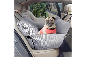 Johnear Podwyższenie fotela samochodowego dla średnich psów, 2 w 1, legowisko dla psa, do samochodu, z 2 kieszeniami, nadaje się do zwierząt domowych o wadze do 30 kg, torba transportowa, kanapa z