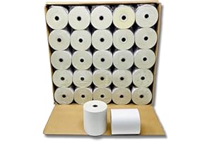 UNIVERS GRAPHIQUE 50 Rouleau papier AUTOCOPIANT 2 PLIS blanc + jaune 76 x 70 x 12 bobine pour caisse enregistreuse bobine papier carboné 2 feuillets feuille original blanc cb + feuille copie jaune cf