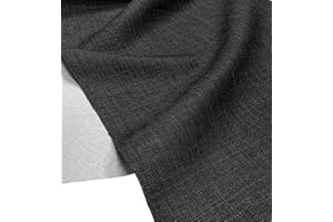 A-Express Morbida Tessuto Effetto Lino Tenda Borse Progettista Stoffa Materiale di Sartoria 145cm Larghezza - Mezzo Metro 50cm x 145cm Nero