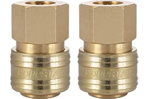 Poppstar Conectores rapidos aire comprimido, diámetro nominal 7,2 mm con rosca interior (hembra) de 1/4 pulgada para conexión de aire comprimido, 2 pzas