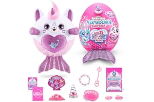 Rainbocorns Mermaidcorn Série 7 Chaton - Peluche à Collectionner - Surprises de sirène, Peluche câline, Autocollants, (Chaton)