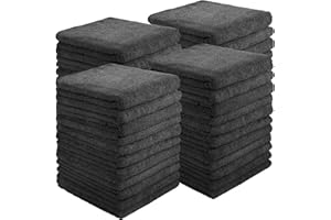 PANELEE 36 Packs of Bleach Proof Towels Microfiber Absorbent Salon Towels Bleach Resistant Salon Hand Towels for Gym, Bath, Spa, Shaving, Shampoo, Home Hair Drying, 16 x 28 Inches (Black)