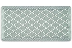 Martha Stewart Miles Modern Diamond Anti-Fatigue Air-Infused Kitchen Mat, Mint Green, 19.6"x39"
