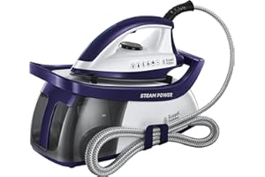Russell Hobbs Steam Iron [2600W,100g/min continuous steam] SteamPower (4.5 bar pressure, 60sec heat up time, 1.9m cord, 3 steam settings, 1.3 L tank, Ceramic soleplate, Anti-limescale) 24440