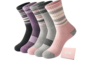 Caldodo Thermosocken Wollsocken Damen 5 Paare, Wintersocken Warme Dicke Thermo Socken Frauen Wandersocken Trekking Arbeitssocken Atmungsaktiv Sportsocken Wolle Frottee Socken Geschenke