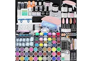Morovan Acrylic Nail Kit for Beginners: Gel Polish Kit with U V Lamp Acrylic Nail Set with Glitter Acrylic Powder Complete Starter Kit Acrylic Nail Supplies